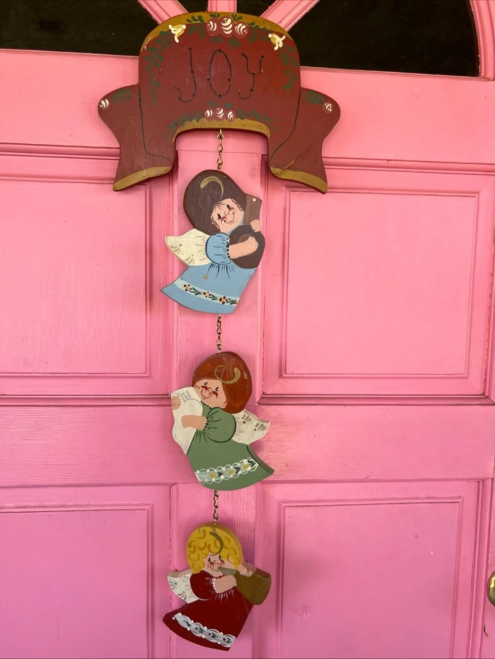 Hand-Painted Hanging Angel Wall Decor - Multi-Color